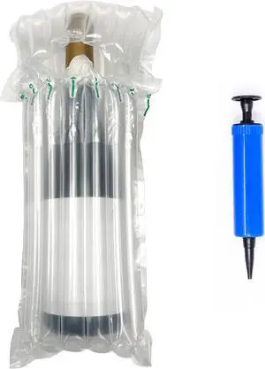 Innovative Haus Pack of 25 Wine Bottle Protector Bag with Free Pump. Inflatable Air Columns Cushioning Safe Transportation of Glass Bottles While Traveling on Airplane. Premium Packaging Materials