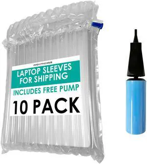 Innovative Haus 10 Pack Inflatable Laptop Protective Bags with Free Pump. Ideal for 14-16 Inch Notebooks, Lightweight. Alternative to Laptop Shipping Box