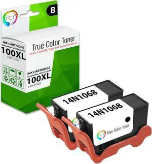 True Color Toner Compatible Ink Cartridge Replacement for Lexmark 100XL 100 XL 14N1068 Black High Yield Works With Lexmark Genesis S815 S816 Interact S605 S301