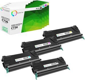 True Color Toner Premium Compatible Toner Cartridge Replacement for Lexmark C736 C736H1KG C736H1CG C736H1MG C736H1YG High Yield Works With Lexmark C734 C736 C73 X734 X736