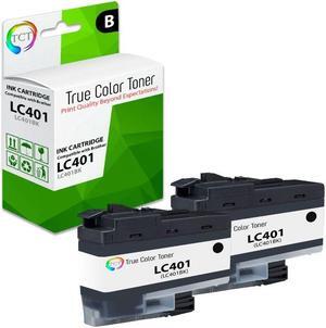 TCT LC401 Black Ink Cartridge 2 Pack - Premium Compatible Replacement for Brother LC401 LC401BK Black Works With Brother MFC-J1010 J1012 J1170