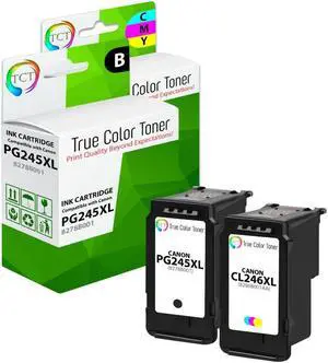 TCT 245XL 246XL Ink Cartridge 2 Pack - Premium Compatible Replacement for Canon 245XL 246XL 8278B001 8280B001AA High Yield Works With Canon Pixma iP2820 MG2420 MG2520 MG2920 MG2922