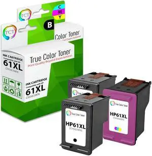 TCT 61XL Ink Cartridge 3 Pack - Premium Compatible Replacement for HP 61XL CH563WN CH564WN High Yield Works With HP Deskjet 1050 Deskjet 2050 Deskjet 3050