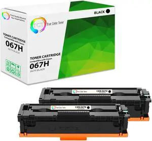 True Color Toner 067H Black Toner Cartridge 2 Pack - Premium Compatible Replacement for Canon 067H 5106C001 Black High Yield Works With Canon i-SENSYS LBP633Cdw MF653Cdw
