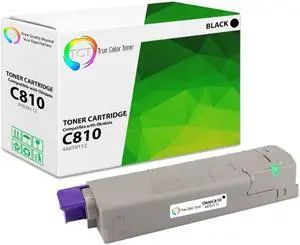 True Color Toner C810 Black Toner Cartridge - Premium Compatible Replacement for Okidata C810K 44059112 Black Works With Okidata C14 C830DN C830DTN C830N C810 C830 C810N C810DN