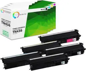 True Color Toner TN436 Toner Cartridge 5 Pack - Premium Compatible Replacement for Brother TN-436 TN436BK TN436C TN436M TN436Y High Yield Works With Brother HL-L8260CDW L8360CDWT MFC-L8610CDW