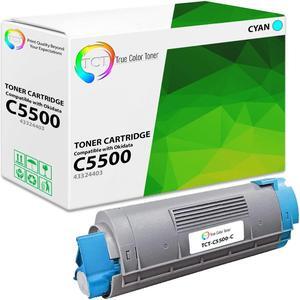 True Color Toner C5500 Cyan Toner Cartridge - Premium Compatible Replacement for Okidata 43324403 Cyan Works With Okidata C5500 C5500N C5650 C5650N C5800 C5900 MFP
