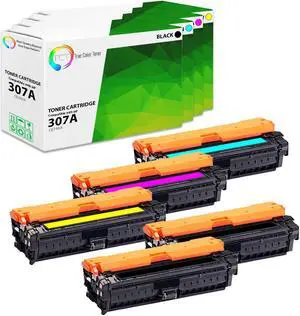True Color Toner 307A Toner Cartridge 5 Pack - Premium Compatible Replacement for HP 307A CE740A CE741A CE742A CE743A Works With HP Color LaserJet Professional CP5225 True Color Toner 307A Toner Cartridge 5 Pack - Premium Compatible Replacement for HP 307A CE740A CE741A CE742A CE743A Works With HP Color LaserJet Professional CP5225