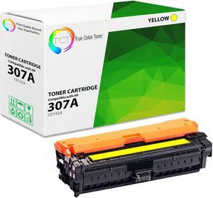 True Color Toner 307A Yellow Toner Cartridge - Premium Compatible Replacement for HP 307A CE742A Works With HP Color Laserjet Professional CP5225 CP5225n CP5225dn