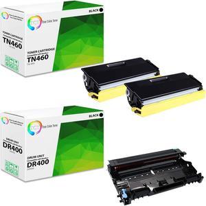 True Color Toner TN460 Toner Cartridge 2 Pack and DR400 Drum Unit - Premium Compatible Replacements for Brother DCP-1200 1400 HL-1230 1270N MFC-8300 IntelliFax-4100 True Color Toner TN460 Toner Cartridge 2 Pack and DR400 Drum Unit - Premium Compatible Replacements for Brother DCP-1200 1400 HL-1230 1270N MFC-8300 IntelliFax-4100