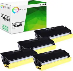 True Color Toner TN460 Toner Cartridge 4 Pack - Premium Compatible Replacement for Brother TN-460 TN460 Black High Yield Works With Brother DCP-1200 1400 HL-1230 1240 1250 1270N MFC-8300