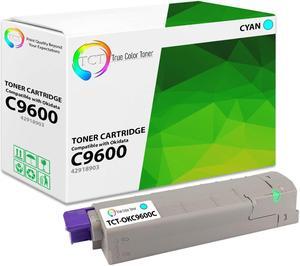 True Color Toner C9600 Cyan Toner Cartridge - Premium Compatible Replacement for Okidata 42918903 Cyan Works With Okidata C9600 C9650 C9600HDN C9600N C9650HDN C9800HDN