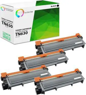 True Color Toner TN630 Toner Cartridge 4 Pack - Premium Compatible Replacement for Brother TN-630 Black Works With Brother HL-L2340DW L2360DW L2380DW MFC-L2700DW L2740DW DCP-L2520DW L2540DW
