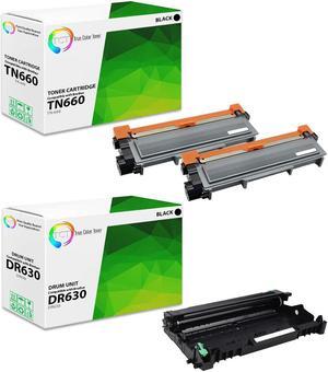 TCT TN660 Toner Cartridge 2 Pack and DR630 Drum Unit - Premium Compatible Replacements for Brother HL-L2340DW MFC-L2700DW DCP-L2520DW L2540DW