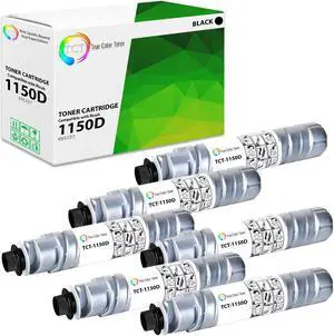 True Color Toner 1150D Toner Cartridge 6 Pack - Premium Compatible Replacement for Ricoh Aficio Type 1150D 885257 Black Works With Ricoh Aficio 1013 1013F Gestetner 1302