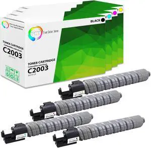 True Color Toner C2003 Toner Cartridge 4 Pack - Premium Compatible Replacement for Ricoh Aficio 841918 841921 841920 841919 Works With Ricoh Aficio MP C2003 2503