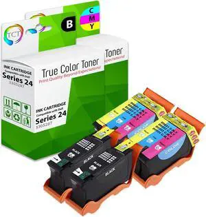 True Color Toner 24 Ink Cartridge 4 Pack - Premium Compatible Replacement for Dell 24 Series T109N T110N Works With Dell P713w V715w True Color Toner 24 Ink Cartridge 4 Pack - Premium Compatible Replacement for Dell 24 Series T109N T110N Works With Dell P713w V715w