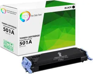 True Color Toner 501A Black Toner Cartridge - Premium Compatible Replacement for HP 501A Q6470A Works With HP Color LaserJet 3600 3600N 3600DN 3800