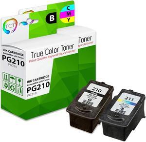 True Color Toner PG210 CL211 Ink Cartridge 2 Pack - Premium Compatible Replacement for Canon PG-210 CL-211 Works With Canon Pixma iP2700 iP2702 MP240 MP280 MP490