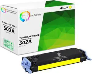 True Color Toner 502A Yellow Toner Cartridge - Premium Compatible Replacement for HP 502A Q6472A Works With HP Color Laserjet 3600n 3600dn 3800 3800n 3800dn 3800dtn