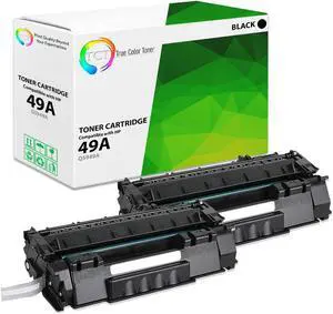 True Color Toner 49A Toner Cartridge 2 Pack - Premium Compatible Replacement for HP 49A Q5949A Black Works With HP LaserJet 1160LE 1320N 1320TN 1320NW 3390 3392