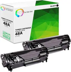 True Color Toner 48A Toner Cartridge 2 Pack - Premium Compatible Replacement for HP CF248A Black Works With HP LaserJet Pro M15a M15w MFP M28a M28w
