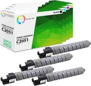 True Color Toner C2051 Toner Cartridge 4 Pack - Premium Compatible Replacement for Ricoh Aficio 841500 841503 841502 841501 Works With Ricoh Aficio MP C2051 M C2551