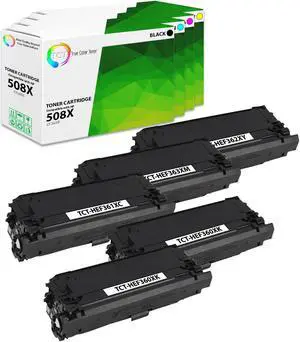 True Color Toner 508X Toner Cartridge 5 Pack - Premium Compatible Replacement for HP 508X High Yield Works With HP LaserJet M552 M553dh