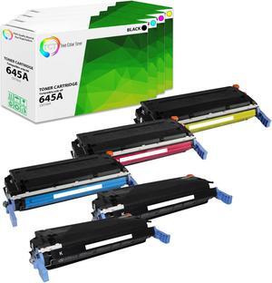 True Color Toner 645A Toner Cartridge 5 Pack - Premium Compatible Replacement for HP 645A C9730A C9731A C9732A C9733A Works With HP Color LaserJet 5500DN 5500DTN 5550N