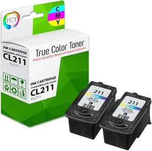 True Color Toner CL211 Ink Cartridge 2 Pack - Premium Compatible Replacement for Canon CL-211 CL211 Color Works With Canon Pixma MP240 MP270 MX330 MX420 iP2700
