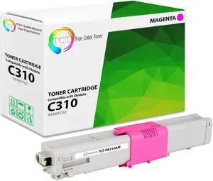 True Color Toner C310 Magenta Toner Cartridge - Premium Compatible Replacement for Okidata C310 44469702 Magenta Works With Okidata C310 C310DN C330DN C530dn MC361 MC561 MC562W
