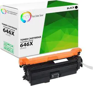 True Color Toner 646X Black Toner Cartridge - Premium Compatible Replacement for HP 646X CE264X High Yield Works With HP Color LaserJet Enterprise CM4540 MFP