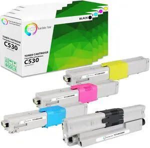 True Color Toner C530 Toner Cartridge 4 Pack - Premium Compatible Replacement for Okidata 44469802 44469721 44469720 44469719 Works With Okidata C530 C510DN C530DN MC561DN