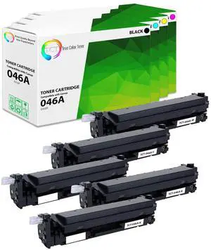 True Color Toner 046A Toner Cartridge 5 Pack - Premium Compatible Replacement for Canon 046 Works With Canon Color ImageClass MF731CDW MF733CDW MF735CDW LBP654CDW