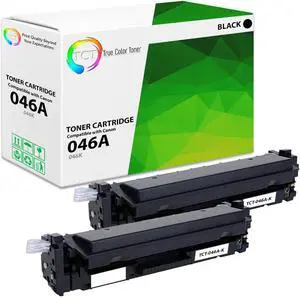 True Color Toner 046A Black Toner Cartridge 2 Pack - Premium Compatible Replacement for Canon 046 Black Works With Canon Color ImageClass MF731CDW MF733CDW MF735CDW LBP654CDW