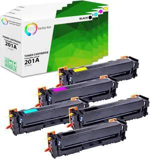 True Color Toner 201A Toner Cartridge 5 Pack - Premium Compatible Replacement for HP 201A CF400A CF401A CF402A CF403A Works With HP Color LaserJet M277DW M277N M252DW M252N