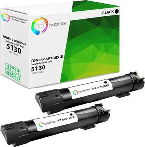 True Color Toner 5130 Black Toner Cartridge 2 Pack - Premium Compatible Replacement for Dell 330-5846 Black High Yield Works With Dell 5120 5120cdn 5130 5130CDN 5140 5140cdn