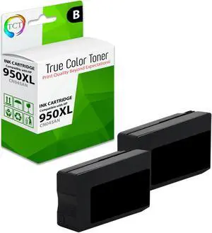 True Color Toner 950XL Black Ink Cartridge 2 Pack - Premium Compatible Replacement for HP 950XL 950 XL CN045AN Black Works With HP OfficeJet Pro 251DW 276DW MFP