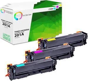 True Color Toner 201A Color Toner Cartridge 3 Pack - Premium Compatible Replacement for HP 201A CF401A CF402A CF403A Works With HP Color LaserJet M277DW M277N M252DW M252N