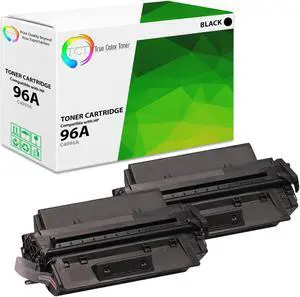 True Color Toner 96A Toner Cartridge 2 Pack - Premium Compatible Replacement for HP 96A C4096A Black Works With HP LaserJet 2000 2100 2200