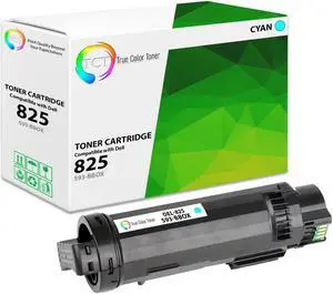 True Color Toner 825 Cyan Toner Cartridge - Premium Compatible Replacement for Dell 825C 593-BBOX Cyan Works With Dell H625CDW H825CDW S2825CDN
