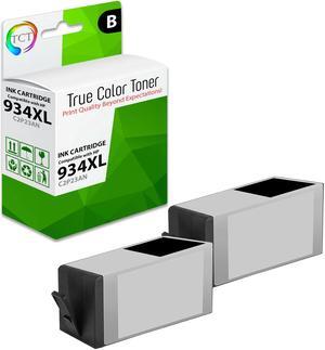 TCT 934XL Black Ink Cartridge 2 Pack - Premium Compatible Replacement for HP 934XL 934 XL C2P23AN Black Works With HP OfficeJet 6812 6815 Pro 6230 6830