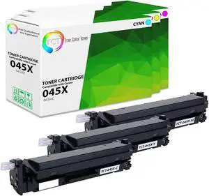 True Color Toner 045X Color Toner Cartridge 3 Pack - Premium Compatible Replacement for Canon 045H High Yield Works With Canon Color ImageClass MF634CDW MF632CDW LBP612CDW