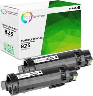 True Color Toner 825 Black Toner Cartridge 2 Pack - Premium Compatible Replacement for Dell 825K 593-BBOW Black Works With Dell H625CDW H825CDW S2825CDN
