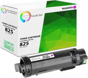 True Color Toner 825 Magenta Toner Cartridge - Premium Compatible Replacement for Dell 825M 593-BBOY Magenta Works With Dell H625 H625CDW H825 H825CDW S2825 S2825CDN