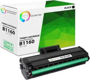 True Color Toner B1160 Toner Cartridge - Premium Compatible Replacement for Dell 331-7335 (HF442) Black Works With Dell B1160 B1160W B1163W B1165NFW Printers (1,500 Pages)