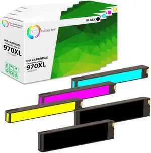 True Color Toner 970XL 971XL Ink Cartridge 5 Pack - Premium Compatible Replacement for HP 970XL 971XL Works With HP OfficeJet Pro X451DN X451DW