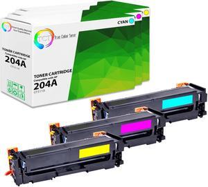 True Color Toner 204A Color Toner Cartridge 3 Pack - Premium Compatible Replacement for HP 204A CF511A CF512A CF513A Works With HP Color LaserJet Pro MFP M181FW M180NW M154NW