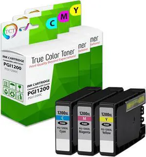 True Color Toner PGI1200 Color Ink Cartridge 3 Pack - Premium Compatible Replacement for Canon PGI-1200 PGI1200 Works With Canon Maxify MB2320 MB2350 MB2020 MB2050