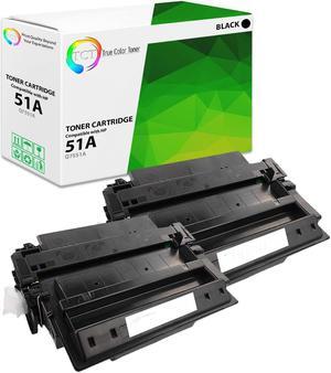 True Color Toner 51A Toner Cartridge 2 Pack - Premium Compatible Replacement for HP 51A Q7551A Black Works With HP LaserJet P3005 P3005D P3005X P3005N P3005DN